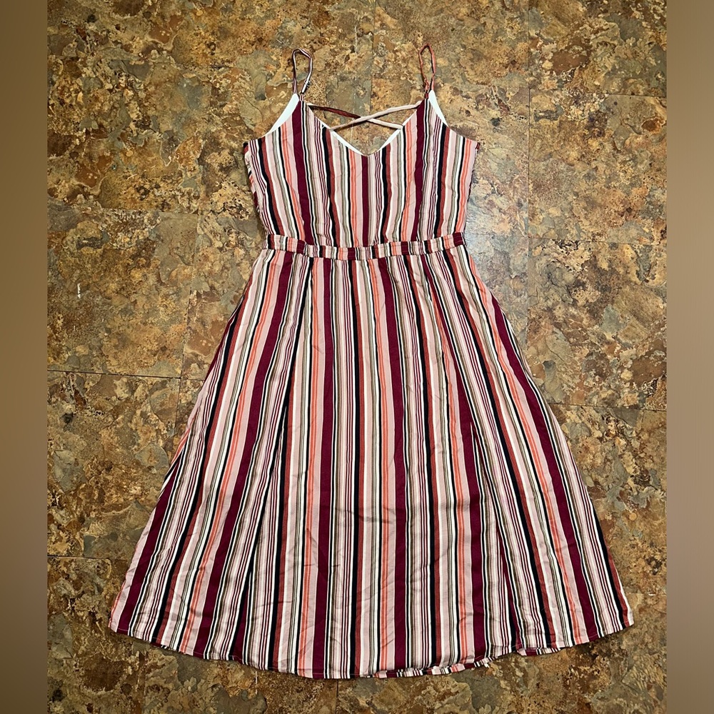 Maurices Women’s Colorful Striped Mid Length Tank Dress Size Small - Picture 3 of 8
